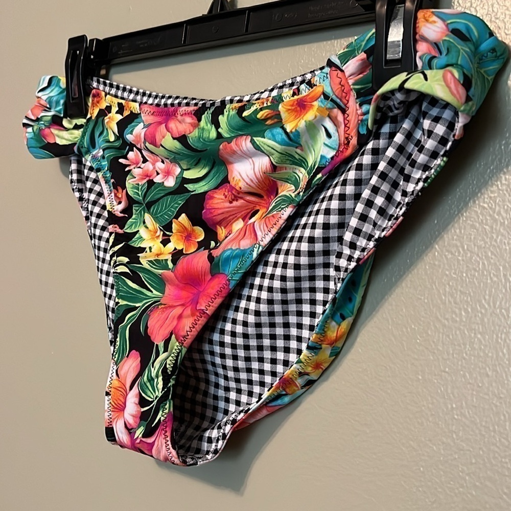 Tommy Bahama bikini bottom reversible women’s size XL, floral multi color - Picture 3 of 11